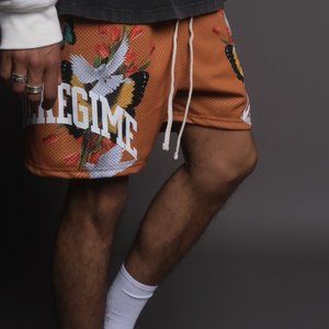 Civil Regime Meta Mesh Shorts in Orange - L 32 🔥